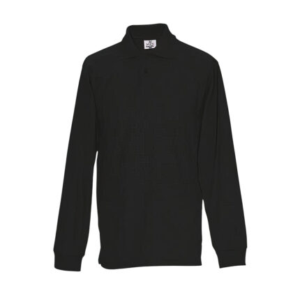 Polo-Shirt langarm Unisex Schwarz (S-L)