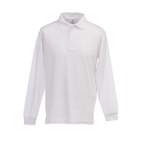 Polo-Shirt langarm Unisex Weiß (S-L)