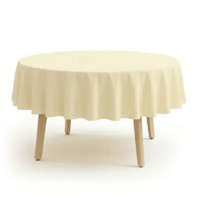 Gastro Tischdecke Catering rund Ecru