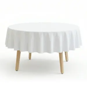 Catering Tischdecke rund weiß