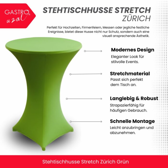 Stehtischhusse Stretch Zürich Grün