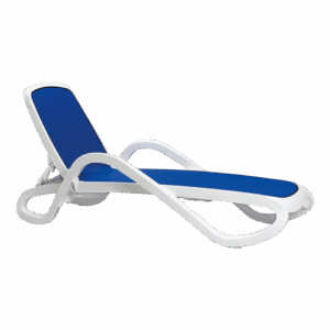 Liege Alfa Gestell Weiß / Bezug Blau