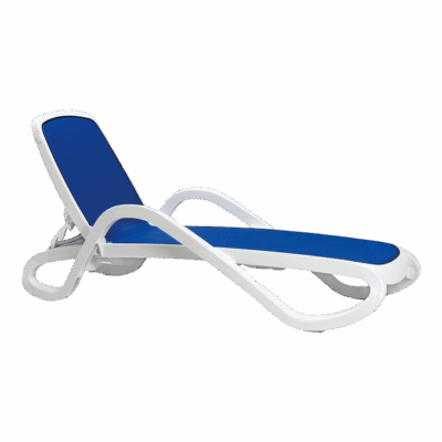 Liege Alfa Gestell Weiß / Bezug Blau