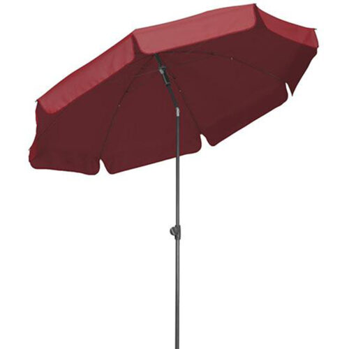 Polyesterschirm La Gomera mit Schirmständer, rund, dunkelrot