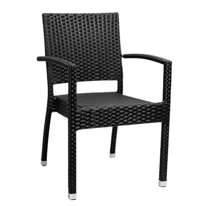 Restaurantstuhl Mezza Schwarz mit Armlehne