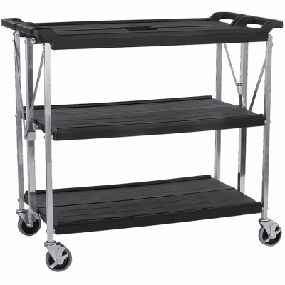 Servierwagen klappbar Triple Schwarz