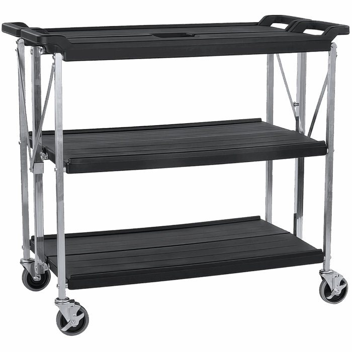Servierwagen klappbar Triple Schwarz