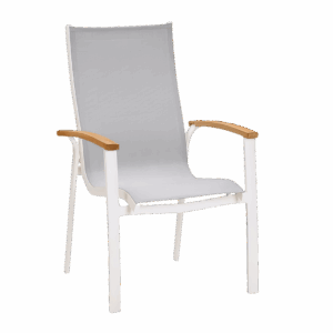 Terrassenstuhl Cavalese Weiß stapelbar