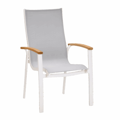 Terrassenstuhl Cavalese Weiß stapelbar