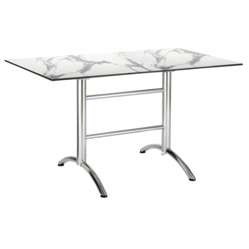Tisch Firenze Silber/Marmor 130 x 80 cm