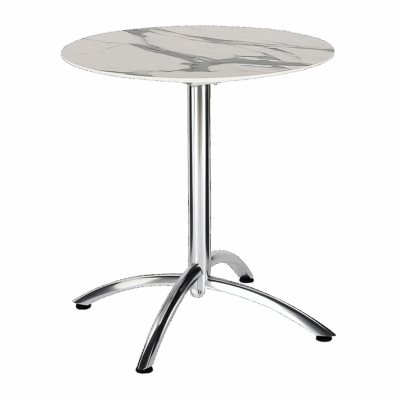 Tisch Firenze Silber/Marmor 70 cm rund