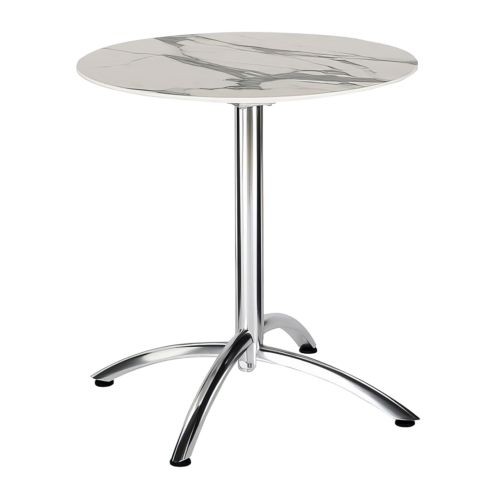 Tisch Firenze Silber/Marmor 70 cm rund