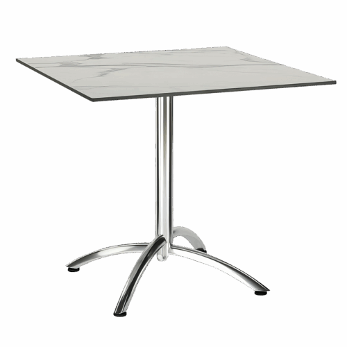 Tisch Firenze Silber/Marmor 80 x 80 cm