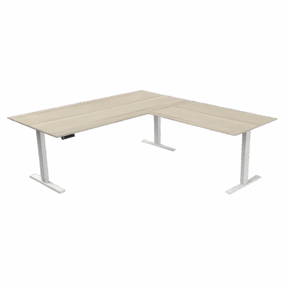 Steh-/Sitztisch mit Anbautisch Ahron - 200x100x72-120+ 120x80 cm