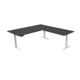 Steh-Sitztisch mit Anbautisch, 200x100x72-120+ 120×80 cm