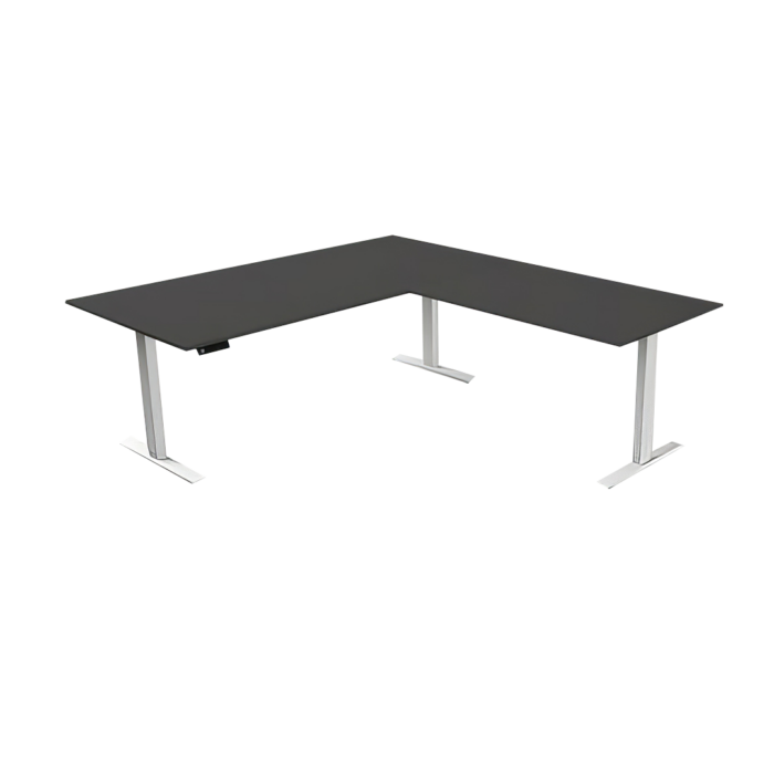 Steh-Sitztisch mit Anbautisch, 200x100x72-120+ 120×80 cm