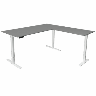 Steh-Sitztisch mit Anbautisch, 180x80x72-120+ 100×60 cm, grafit copy