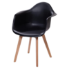 Keeve Stapelstuhl Schwarz mit Armlehnen
