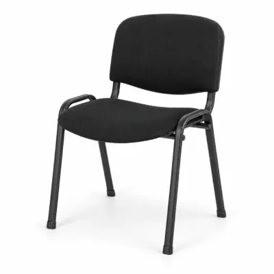 Konferenzstuhl ISO 24HBL-U Schwarz mit gepolsterter Sitzfläche und Rückenlehne für Konferenz- und Seminarräume