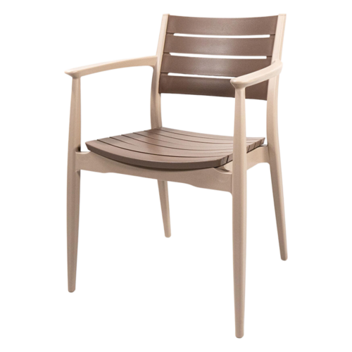 Outdoor-Stapelstuhl Cork Chair Kunststoff Cappuccino/Wüstenbraun