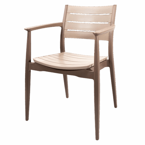 Outdoor-Stapelstuhl Cork Kunststoff Braun/Cappuccino