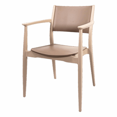 Outdoor-Stapelstuhl Cork Kunststoff Cappuccino/Wüstenbraun
