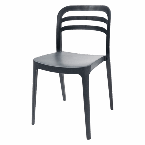 Outdoor-Stapelstuhl Wave Kunstoff Schwarz