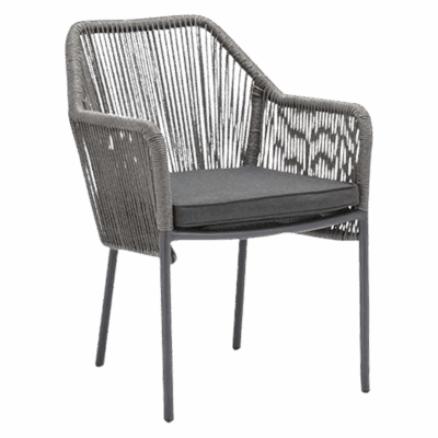 Korbsessel Baleric Grau