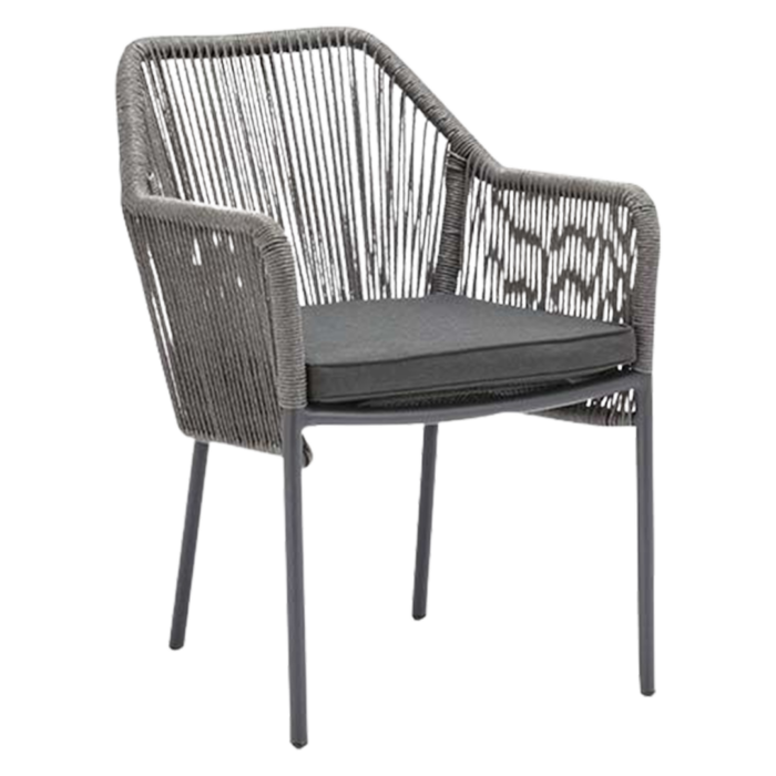 Korbsessel Baleric Grau