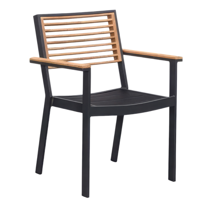 Terrassenstuhl York Schwarz mit Armlehne