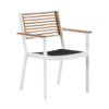Terrassenstuhl York Weiß mit Armlehne