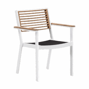 Terrassenstuhl York Weiß mit Armlehne