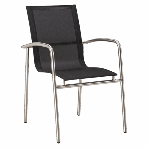 Stapelstuhl Khartum Edelstahl/Schwarz