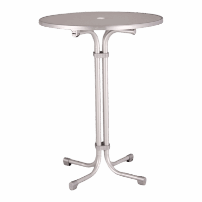 Stehtisch Multiflex mit Schirmloch 80 cm Silber