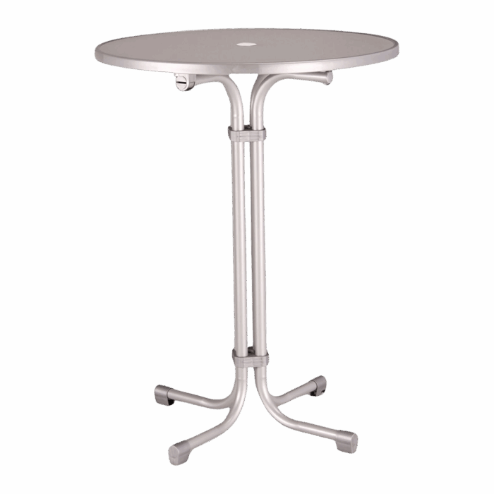Stehtisch Multiflex mit Schirmloch 80 cm Silber