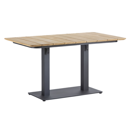 Tisch Cervia 140 x 80 cm Anthrazit/Teak