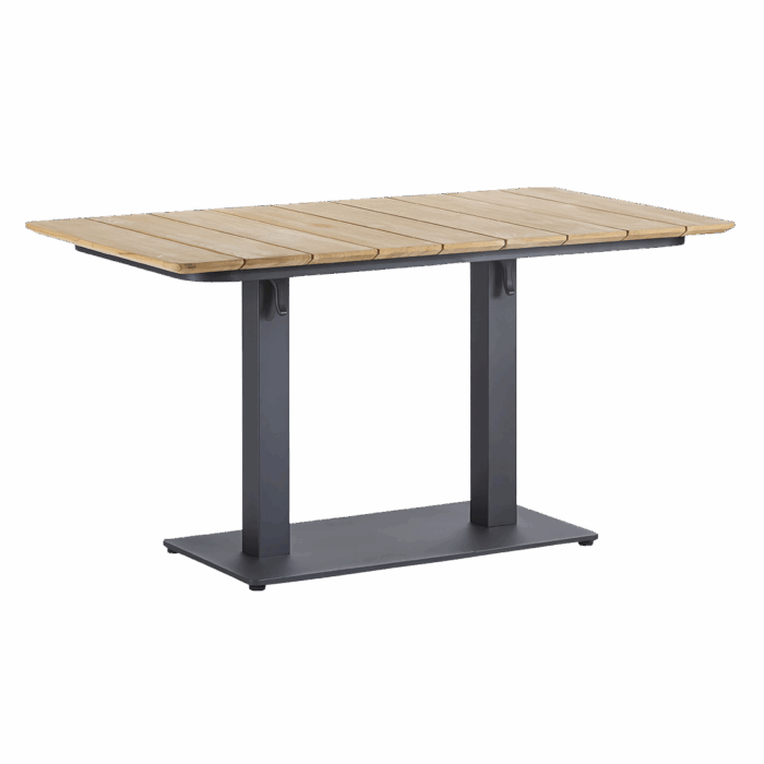 Tisch Cervia 140 x 80 cm Anthrazit/Teak