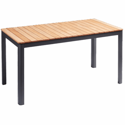 Tisch Paros 210 x 90 cm Anthrazit/Teakholz