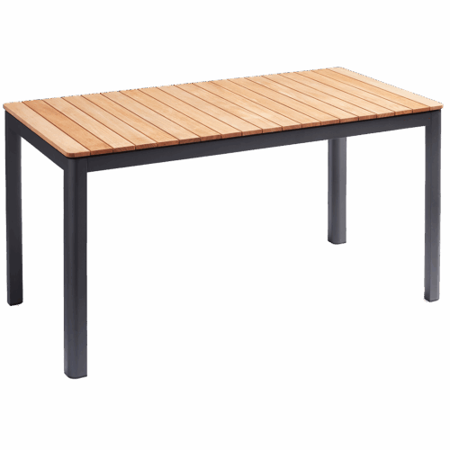 Tisch Paros 210 x 90 cm Anthrazit/Teakholz