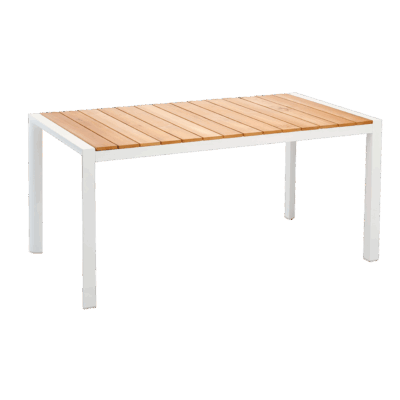 Tisch Paros 210 x 90 cm Weiß/Teakholz