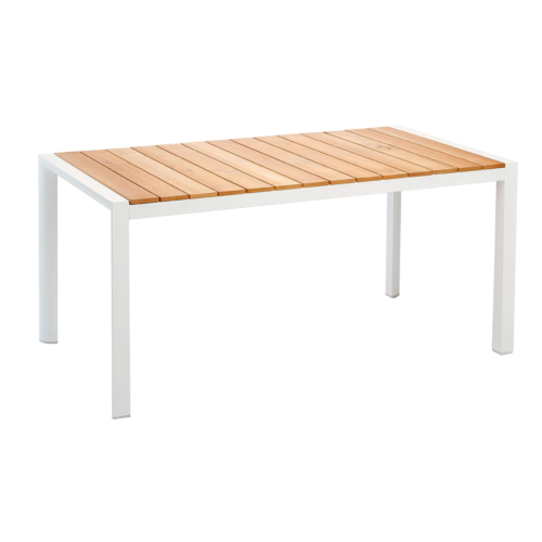 Tisch Paros 210 x 90 cm Weiß/Teakholz