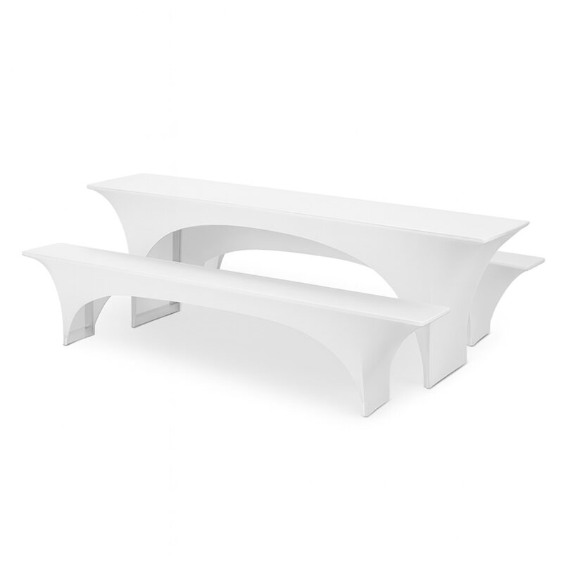 Festzeltgarniturhussen Stretch Weiß