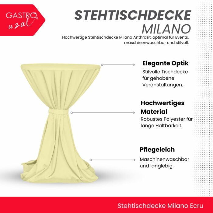Stehtischdecke Milano Ecru