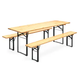 Bierzeltgarnitur Set Professional – Tisch 220×70 cm, 2 Bänke 220×25 cm