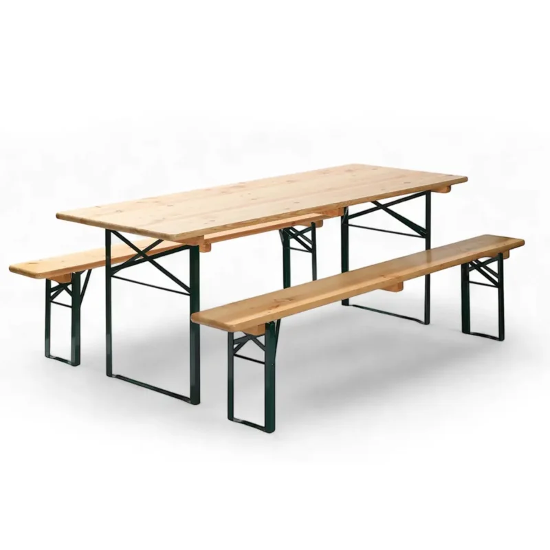 Bierzeltgarnitur Set Professional – Tisch 220×70 cm, 2 Bänke 220×25 cm