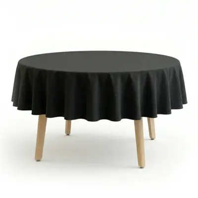 Tischdecke Catering rund Schwarz