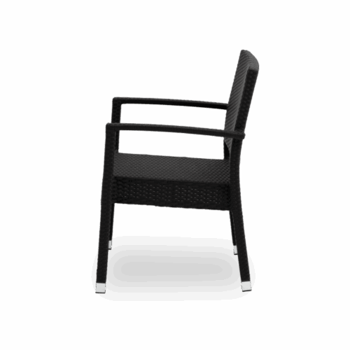 Technorattan-Stuhl LEONARDO Schwarz – Bild 3