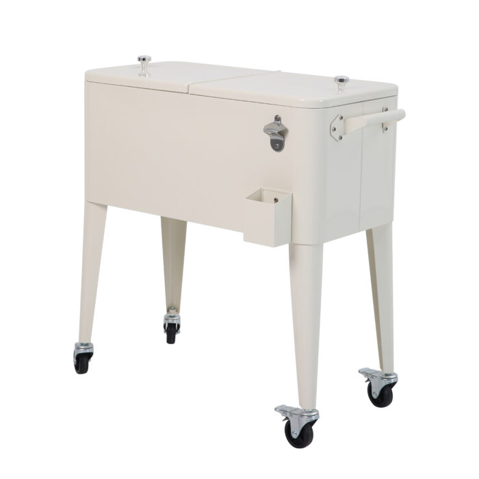91391 icy rolling cooler cart beige 3