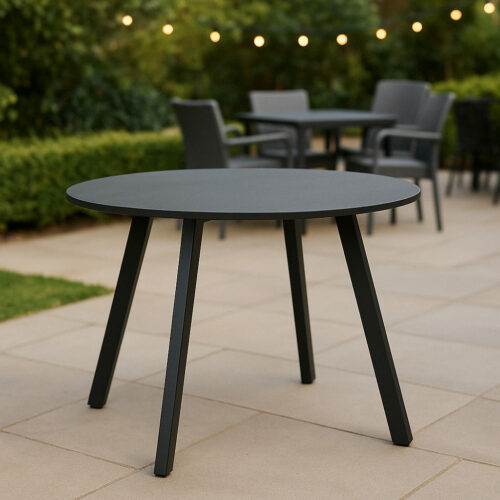 Gartentisch Halo 100 cm rund Schwarz