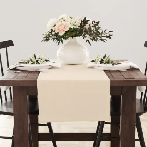 Gastro Tischläufer Creme 5er Pack 130x50 cm 50% Polyester 50% Baumwolle – Bild 4
